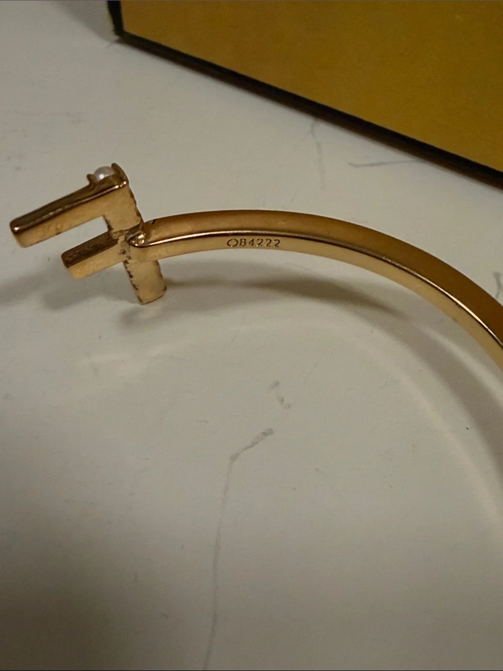 Fendi First Gold Pearl Open Cuff Bracelet - Picture 7 of 10